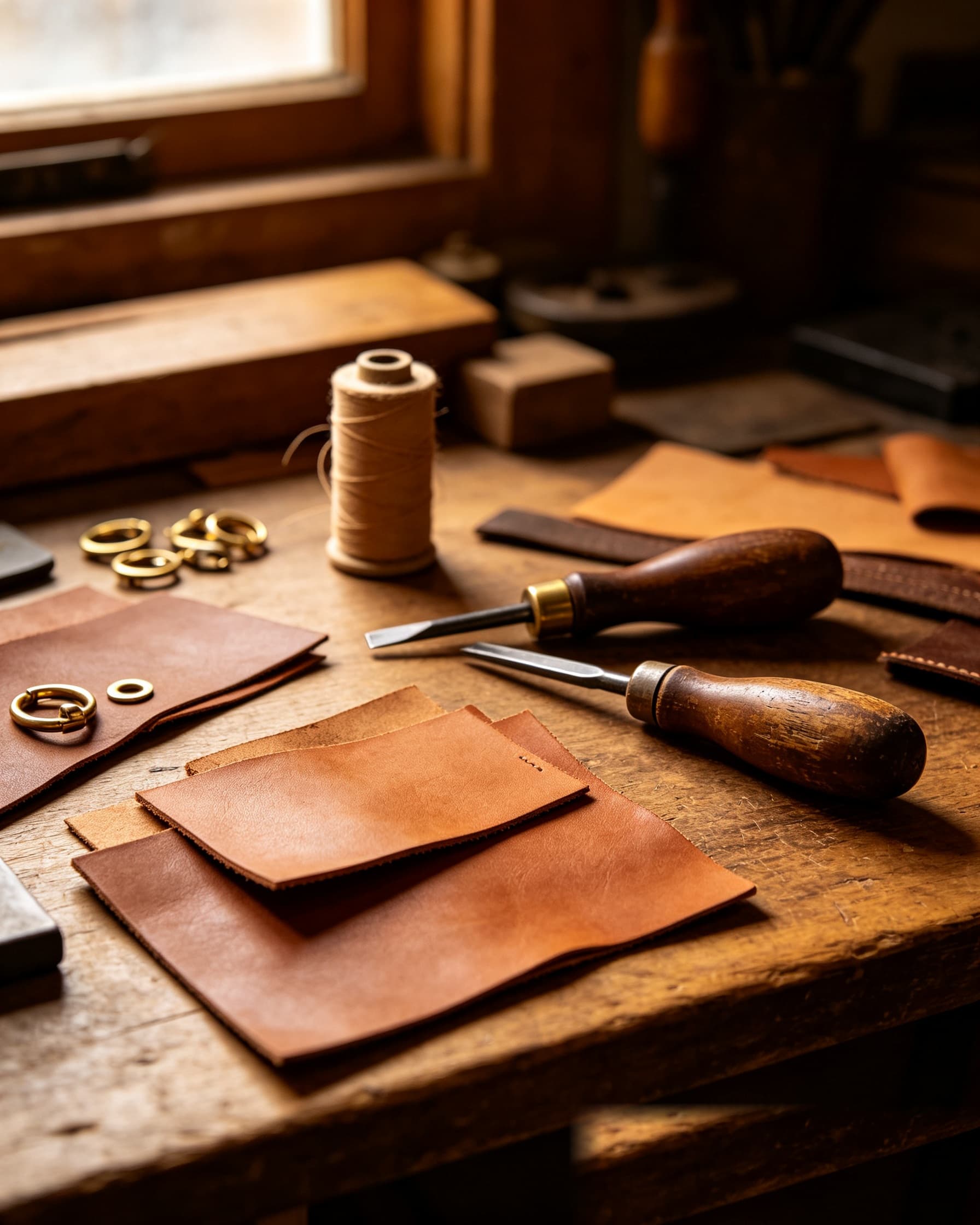 Leather artisan at work