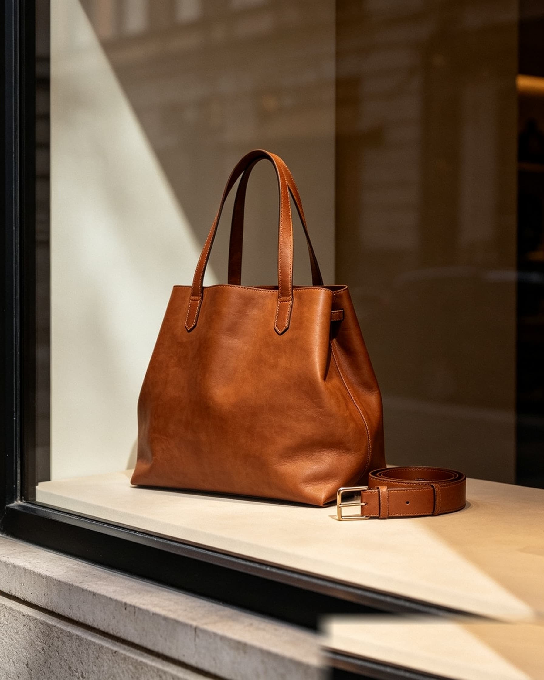 Handcrafted leather pieces at rest